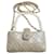 Chanel shoulder sling bag Silvery Golden Velvet Deerskin  ref.698472