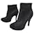 CHANEL SHOES BOOTS WITH HEELS 37.5 BLACK GLITTER SUEDE BOOTS SHOES  ref.699615