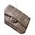Timeless Maxi borsa con patta foderata classica senza tempo in pitone naturale marrone / grigio Chanel Beige Caramello Cioccolato Pelli esotiche  ref.700367