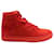 Balenciaga Sneakers alte monocromatiche in pelle scamosciata nabuk rossa Rosso Svezia  ref.701054