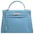 Hermès Hermes Birkin handbag Blue Light brown Leather  ref.702876