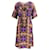 Marni Kleid mit geometrischem Muster Braun Lila Seide  ref.703252