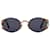 Fendi óculos de sol circulares Dourado Metal  ref.703322
