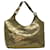 FENDI Zucchino Canvas Shoulder Bag Gold Auth rd3399 Golden  ref.704256