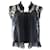 *Chanel 06C conjunto de renda de seda senhoras preto 40 blusa camisole caxemira Casimira Lã Nylon Mohair  ref.704281
