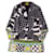 * Jaqueta vintage Fendi FENDI personalizada com strass padrão inteiro feminino 1 botão tamanho multicolorido 42 (M equivalente) Multicor Seda Acetato  ref.704291
