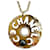 * Collar con placa perforada de Chanel Logo A19Un colgante accesorios de joyería Dorado Chapado en oro  ref.704335