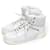*Chanel CHANEL Side Logo Pearl High Cut Ladies Sneakers White 36C (about 23cm) Leather Rubber  ref.704381