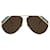 Óculos de sol de metal estilo aviador Alexander Mcqueen Dourado Metálico  ref.705302