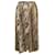 Falda plisada con estampado de leopardo y tul de gasa de Roberto Cavalli Castaño Poliéster  ref.705439
