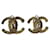 Goldfarbene Chanel CC Ohrringe Golden Metall  ref.705928