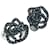 Silberfarbene Chanel Flower CC Ohrringe Metall  ref.705929