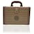 Fendi Vintage Beige Monogram Canvas Beauty Bag Train Case Handbag Leather  ref.706108