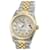Rolex White Mop Datejust de tamanho médio com mostrador de diamante canelado 31relógio mm Metal  ref.706326