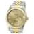 Rolex Champagne Mens Datejust Twotone Diamond Dial Fluted Bezel 36mm Watch  Metal  ref.706329