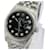 Mostrador Datejust Diamond masculino Rolex Black 18k Moldura canelada 36mm relógio Metal  ref.706336