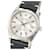 Rolex Mens Datejust Stainless Steel 36mm Silver Dial 14k White Gold Fluted Bezel Black Leather Band Watch  Grey  ref.706350