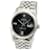 Rolex Black Men's Datejust Steel Diamond Dial Fluted Bezel 36mm Watch  Metal  ref.706372