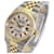 Rolex White Mop Datejust für Herren 2Ton Rubin Zifferblatt 18k Uhr mit geriffelter Lünette aus Gold Metall  ref.706450