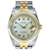 Esfregão branco Rolex Datejust masculino em dois tons 16233 Dial 18k Moldura canelada 36mm relógio Metal  ref.706457