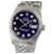 Rolex Purple Mens Datejust Steel Diamond Dial 18k Uhr mit geriffelter Lünette aus Gold Metall  ref.706528