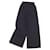 * Calça Chanel CHANEL vintage 95P Coco Mark Calça larga com botões cintura alta de lã feminina decote preto tamanho 36 (S equivalente) Seda  ref.707154
