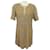 CHANEL P DRESS49821 taille 42 L IN TWEED AND YELLOW SILK DRESS  ref.708450