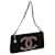 Classique Chanel Black Satin Baguette Pochette Beaded Shoulder Hand Bag de la 2004/2005 Collection Noir Rose  ref.709103
