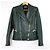 Balmain hunter green leather biker jacket