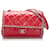 Catena stropicciata rossa Chanel su tutta la patta Rosso Pelle Vitello simile a un vitello  ref.709232