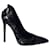Gianvito Rossi Satin and Lace Pointed Toe Pumps in Black Cotton  ref.709564