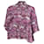 Balenciaga All Over Graphic Print Logo Button Up Hemd aus lila Seide  ref.709634