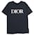 T-shirt con logo Dior ricamato in cotone blu navy  ref.709645