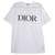 Dior Logo Embroidered T-shirt in White Cotton  ref.709677