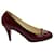 Sapatos Chanel com Corrente e Ferragens CC em Couro Vermelho  ref.709696