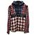 Dsquared2 Kapuzenpullover mit Karomuster aus roter Baumwolle