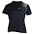 T-shirt à col rond orné Prada en coton noir  ref.709779