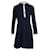 Sandro Paris Ruffle Trim Dress in Navy Blue Polyester  ref.709863