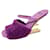 Fendi First Sandale mit breitem MERINOS-Band Lila Leder Wolle  ref.709950