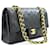 Chanel Classic gefütterte Klappe 10"Chain Shoulder Bag Black Lambskin Schwarz Leder  ref.710294