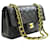 Chanel Classic lined flap 9" Chain Shoulder Bag Black Lambskin Leather  ref.710296