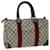 GUCCI GG Canvas Sherry Line Boston Bag Beige Red Navy Auth rd3455 Navy blue  ref.710569