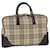 BURBERRY Nova Check Hand Bag Nylon Leather Beige Auth bs2633  ref.710633