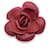 Chanel Broche vintage en cuir rouge Camelia Camellia Flower Pin  ref.711198