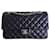 Timeless Chanel Classic mittlere Tasche Marineblau Leder  ref.711301