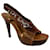 Diane Von Furstenberg DvF Iris laser cut goat skin sandals Brown Leather Wood  ref.711395