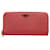 Prada Cartera grande con cremallera redonda de piel Saffiano Rojo Roja Cuero  ref.712016