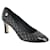 Chanel Black Camellia Quilted Leather Pump Heels with Patent Cap CC Toe and Hee  ref.712292