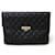 *CHANEL CC Cocomark Lock matelasse clutch bag black caviar Leather  ref.712491