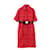 Cappotto *CHANEL manica corta lana rosso bianco  ref.712498